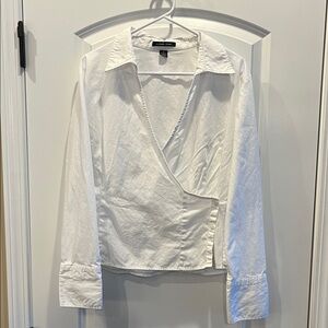 Women’s White Wrap Blouse